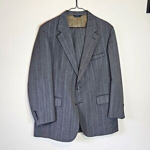 Cricketer Harris & Frank Vintage Grey Chevron Wool Suit